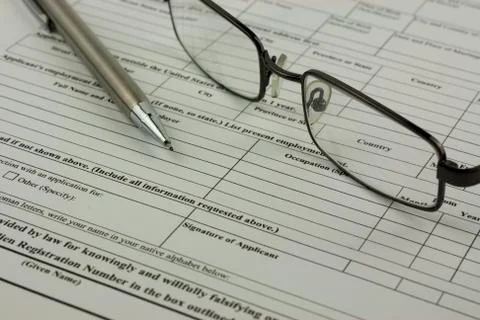 Close up of an application form Stock Photos