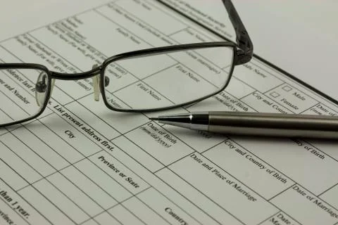 Close up of an application form Stock Photos