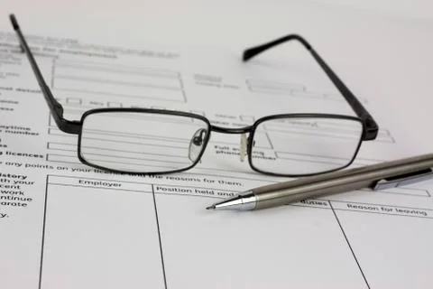 Close up of an application form Stock Photos