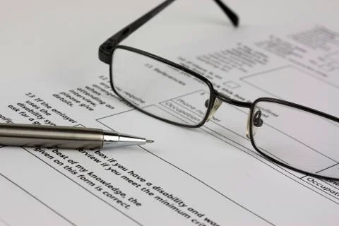 Close up of an application form Stock Photos