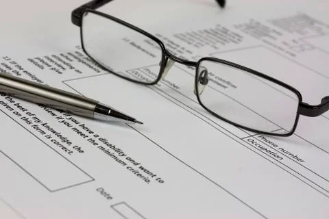 Close up of an application form Stock Photos