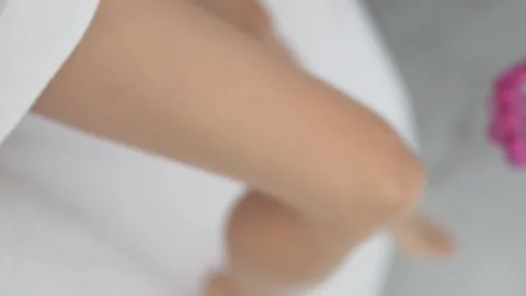 Close-up, applying gel to the leg before laser hair removal. Stock Footage 295362063