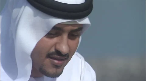Close up of an Arab man on the beach. Stock Footage 46863714