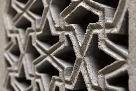 Close up of Arabic geometric pattern featuring interconnected symmetries Stock Photos