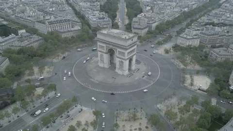 Close up at The Arc de Triomphe sunrise Stock Footage 275126346
