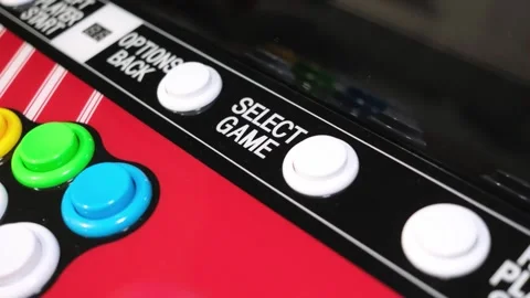 Close up of arcade buttons and sticks Portland OR USA August 2nd 2025 Stock Footage 314080966