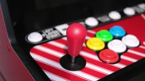 Close up of arcade buttons and sticks Portland OR USA August 2nd 2025 Stock Footage 314080968