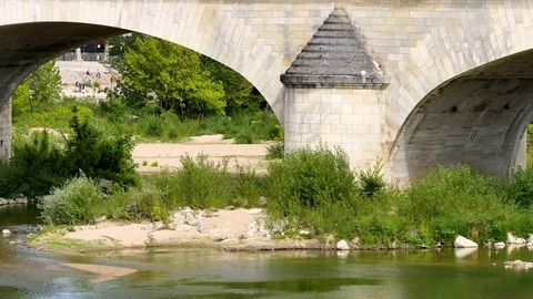 Close-up of an arch on George V Bridge. Orléans, France. 스톡 동영상 94429152