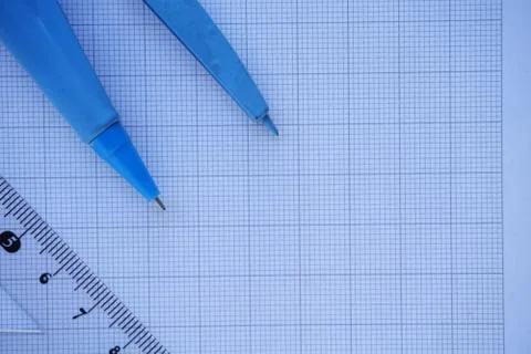 Close-up of Architect engineer drawing plan on blueprint with architect equip Stock Photos