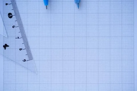 Close-up of Architect engineer drawing plan on blueprint with architect equip Stock Photos