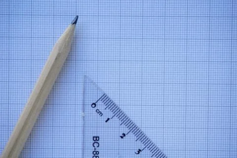 Close-up of Architect engineer drawing plan on blueprint with architect equip Stock Photos