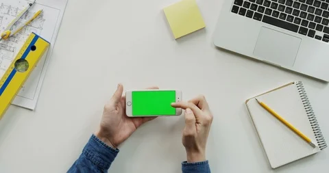 Close up of the architect work desk with a laptop and white horizontal Stock-Footage 96187165