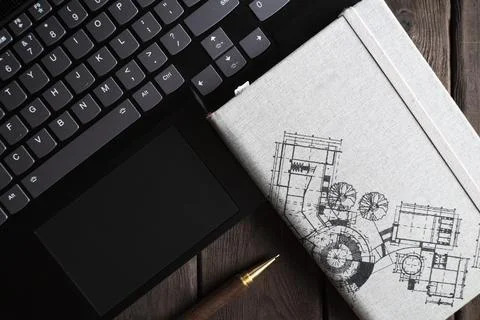 A close-up of an architects workspace Stock-Fotos