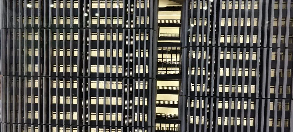 Close‑up architectural model of a modern building façade Stock Photos