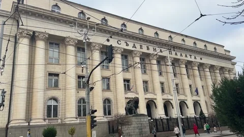 Close Up Architecture Details Sofia City Court Palace of Justice Stock-Footage 323921699