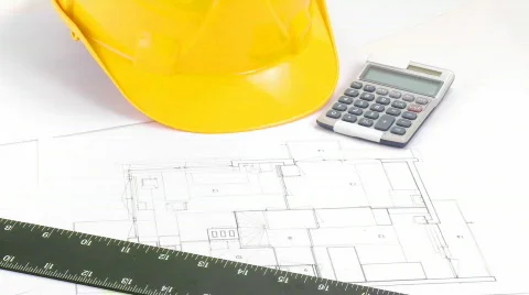 Close-up of a architecture objects falling on a table Video stock 516192