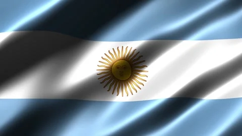 Close up of the Argentina flag blowing in the wind Vídeo Stock 348682563