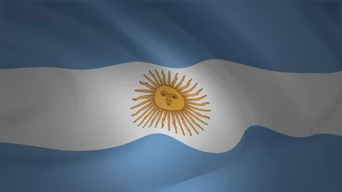 Close up of Argentina flag waving Stock Footage 90684594