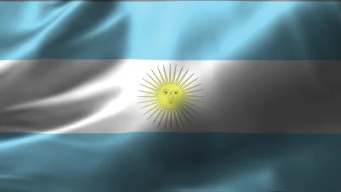 Close-up of the Argentina flag waving in the wind. Argentina national flag Stock Footage 245183581