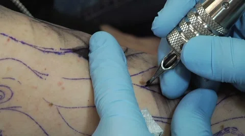 Close up arm tattoo Stock Footage 5299242