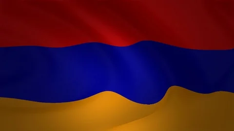 Close up of Armenia flag waving 스톡 동영상 90684595