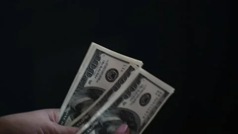 Close-up arms counting money dollars , 1000 dollars video,cash Stock Footage 166035003