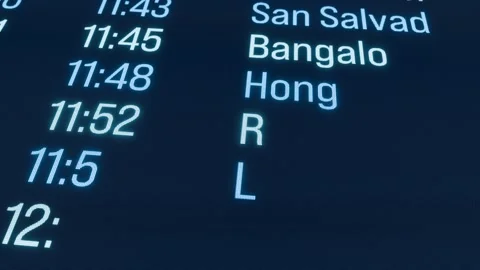 Close-up arrival departure board., time table, flight board. Stock Footage 300768188