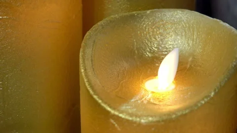 Close-up of artificial candle lamp Stock Footage 88552157