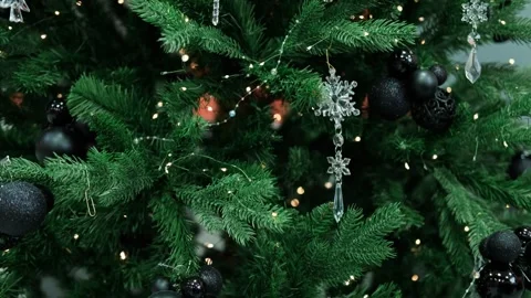 Close-up of an artificial Christmas tree Vídeo Stock 301074679