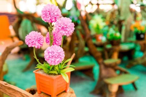 Close up of artificial flowers. Stock-Fotos