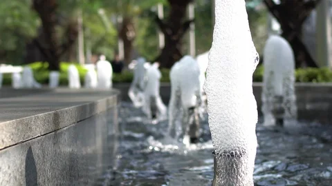 Close up on Artificial fountain. Stock Footage 123953943