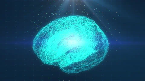 Close up Artificial intelligence (AI). Big data flow analysis, deep learning. Stock Footage 148095835