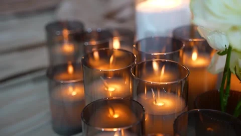 Close-up of artificial LED candles 库存影片 334772091