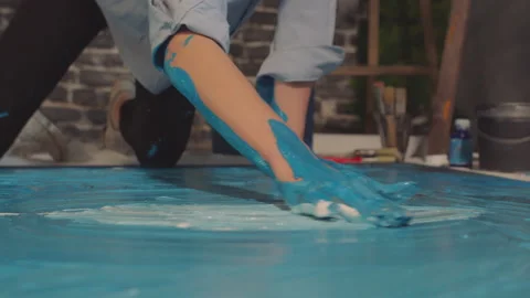 Close-up of the artist at work Stock-Footage 151031919