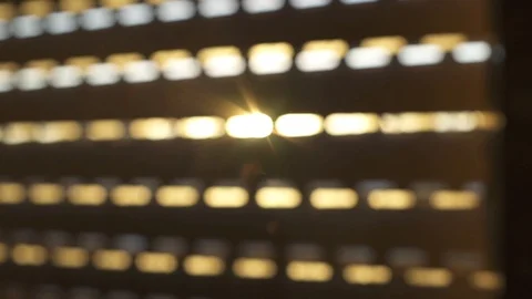 Close Up - Artistic sunlight entering through old window blinds Video stock 102511670