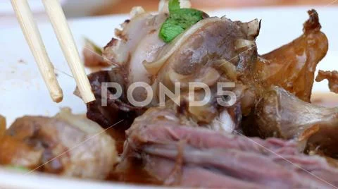 Close up of Asian food with chopsticks Stock Photos