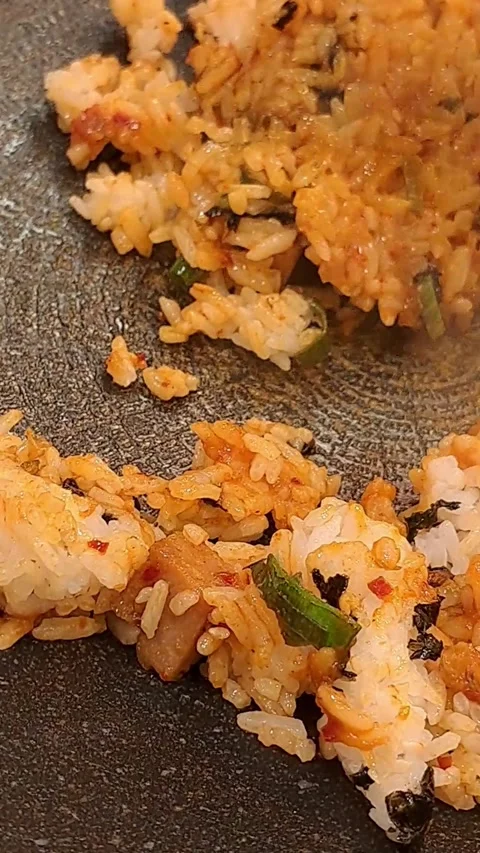 Close up of Asian Fried Rice Dish Stock Footage 331415006