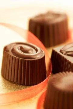 Close up of assorted chocolates Stock Photos