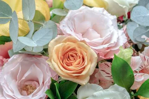 Close up on assorted decorating flowers Stock-Fotos