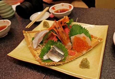 Close up assorted Sashimi Stock Photos