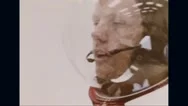 Close-Up Of Astronaut Neil Armstrong In Space Suit Stock Footage