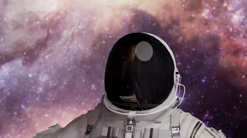 Close Up Of Astronaut In Outer Space Elements Stock Footage 267526910