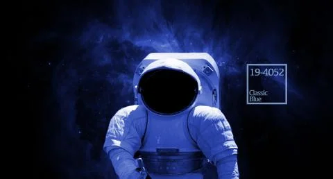 Close up astronaut triping through galaxy universe f Stock Photos