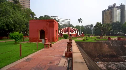 Close-up of astronomical tools at Jantar Mantar, Delhi Stock Footage 315831176
