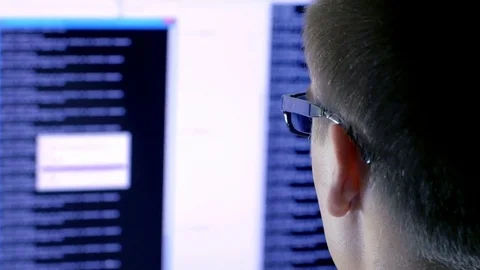 Close-up of attentive developer programming an app Stock-Footage 72467339