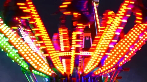 Close-up of attractions of fair. Stock Footage 75788730