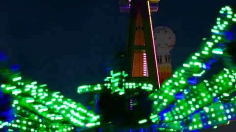 Close-up of attractions of fair.Time Lapse. Stock Footage 75788680