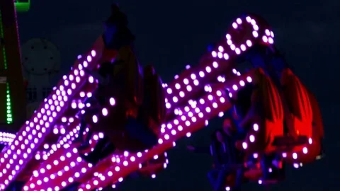 Close-up of attractions of fair.Time Lapse. Stock Footage 75789829