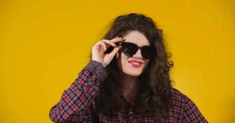 Close-up attractive plus-size model posing Stock-Footage 131619261