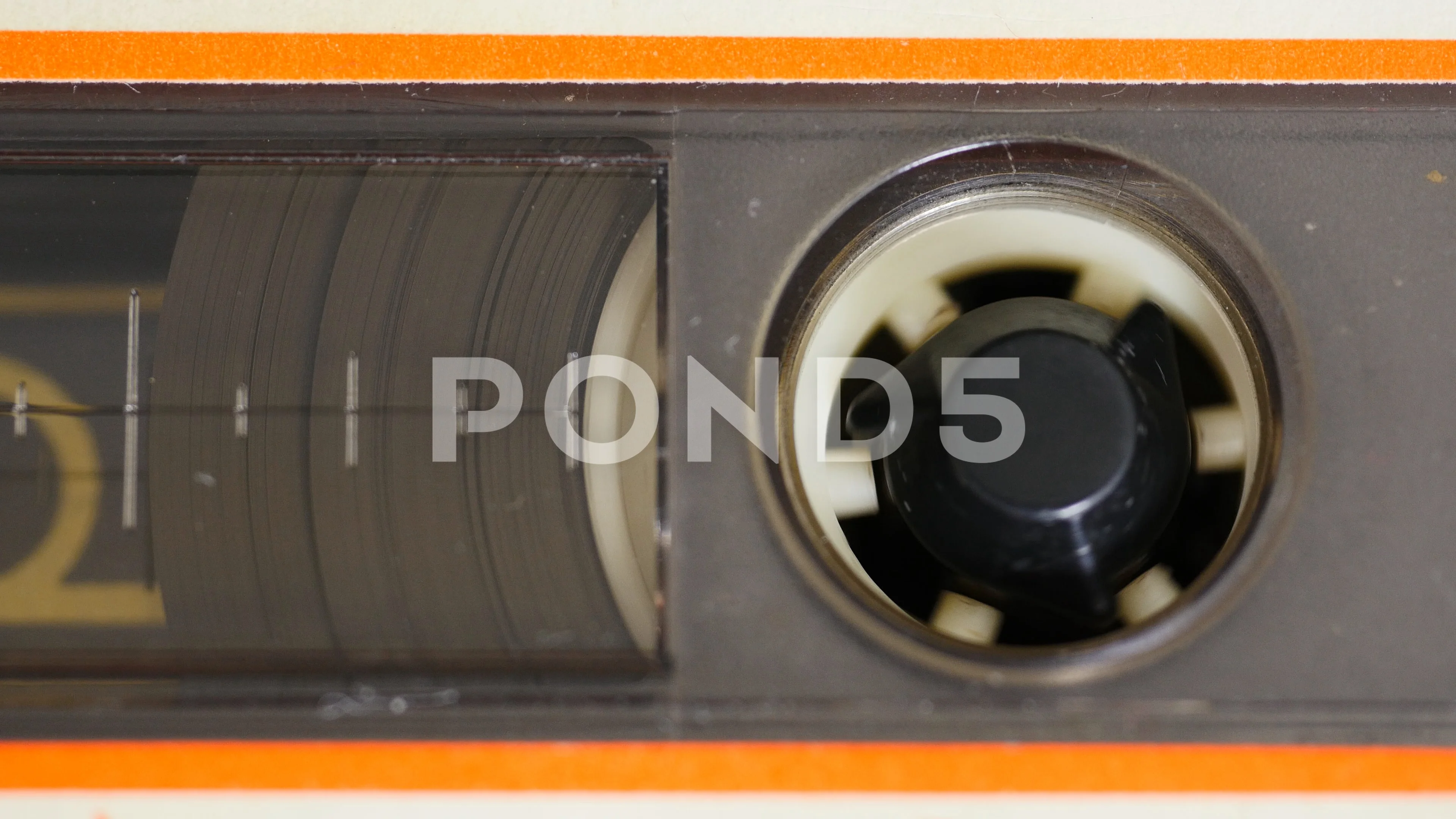 Close up of audio cassette tape in use s, Stock Video